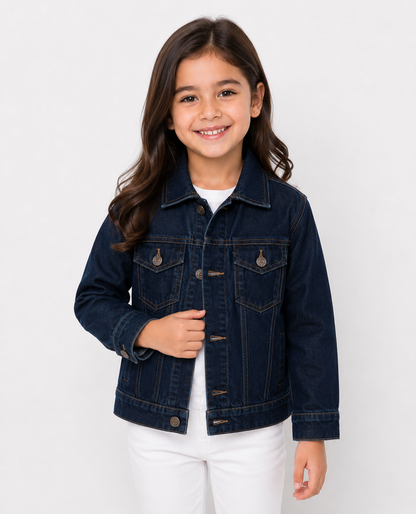 Kids Premium Dark Blue Denim Jacket