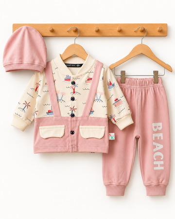 Pink Nautical Dreams 3-Piece Baby Set