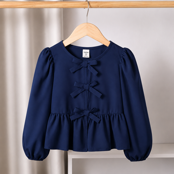 Midnight Bow Peplum Top