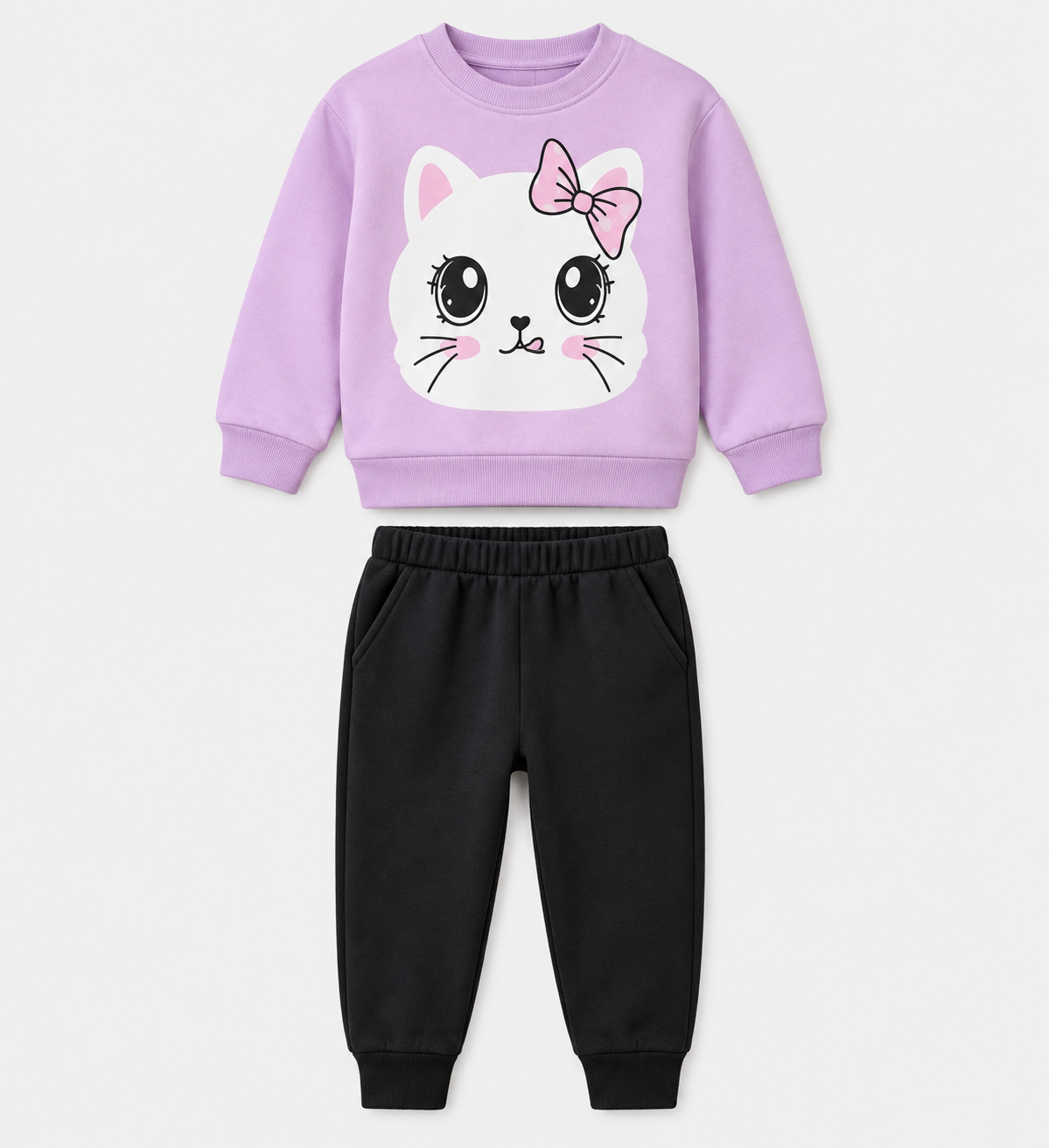 Cute and stylish girls’ 2-piece winter tracksuit