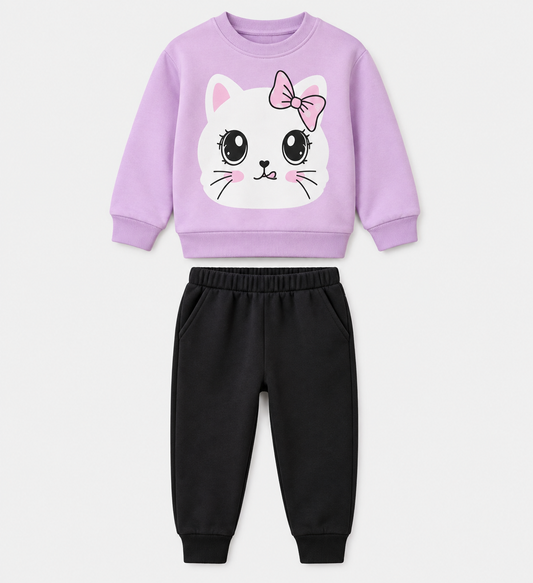 Cute and stylish girls’ 2-piece winter tracksuit