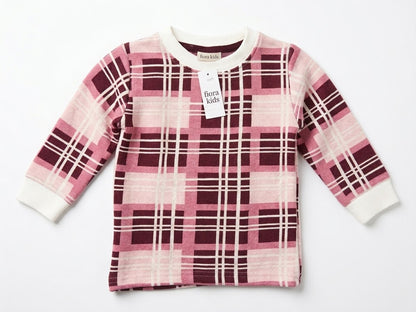 Fiora Kids Pink Plaid Sweatshirt