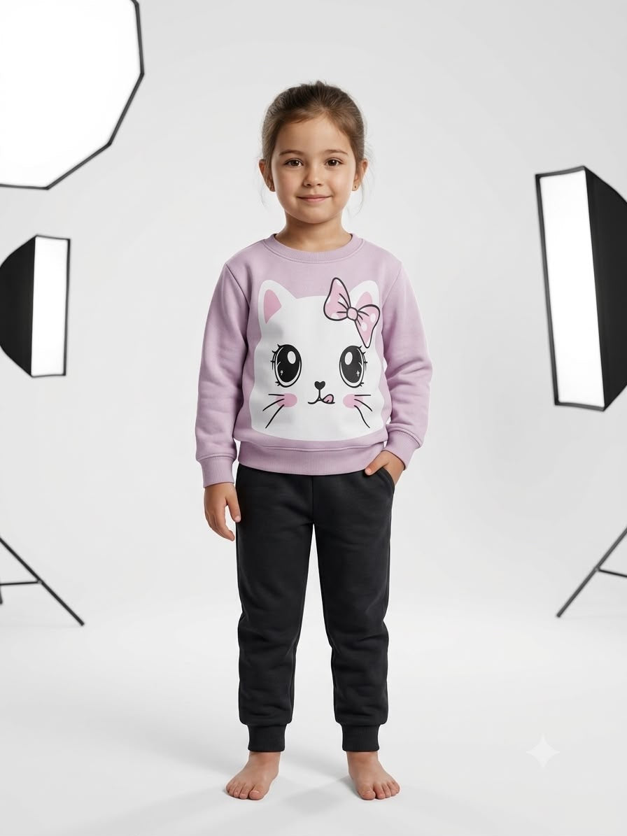 Cute and stylish girls’ 2-piece winter tracksuit