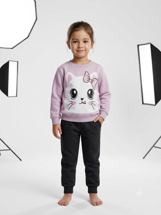 Cute and stylish girls’ 2-piece winter tracksuit