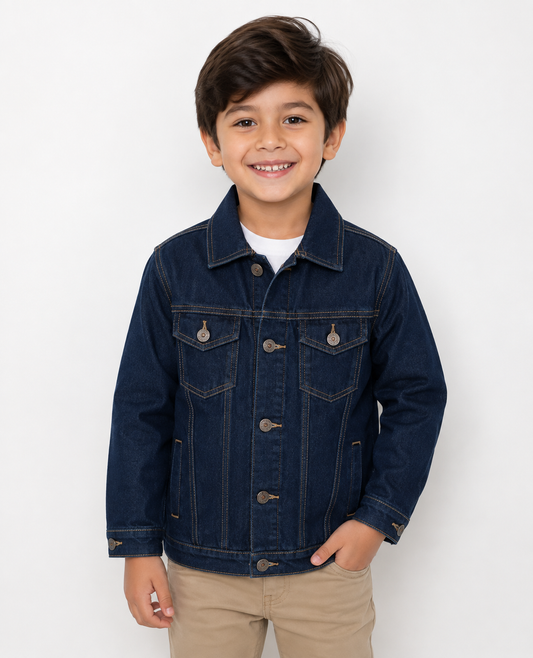 Kids Premium Dark Blue Denim Jacket