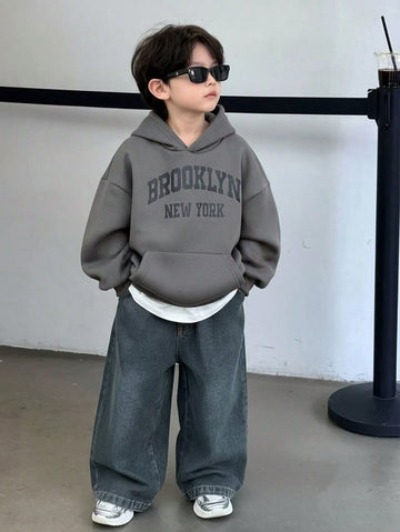 Fiora Kids Urban Street Hoodie & Denim Pants Set