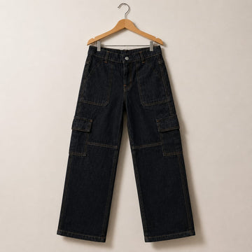 Fiora Kids Midnight Blue Cargo Denim Jeans