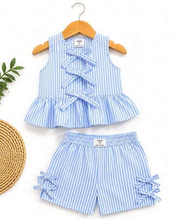 Sky Stripe Bow Summer Set