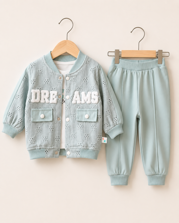 Toddler Mint Green "DREAMS" 3-Piece Tracksuit Set